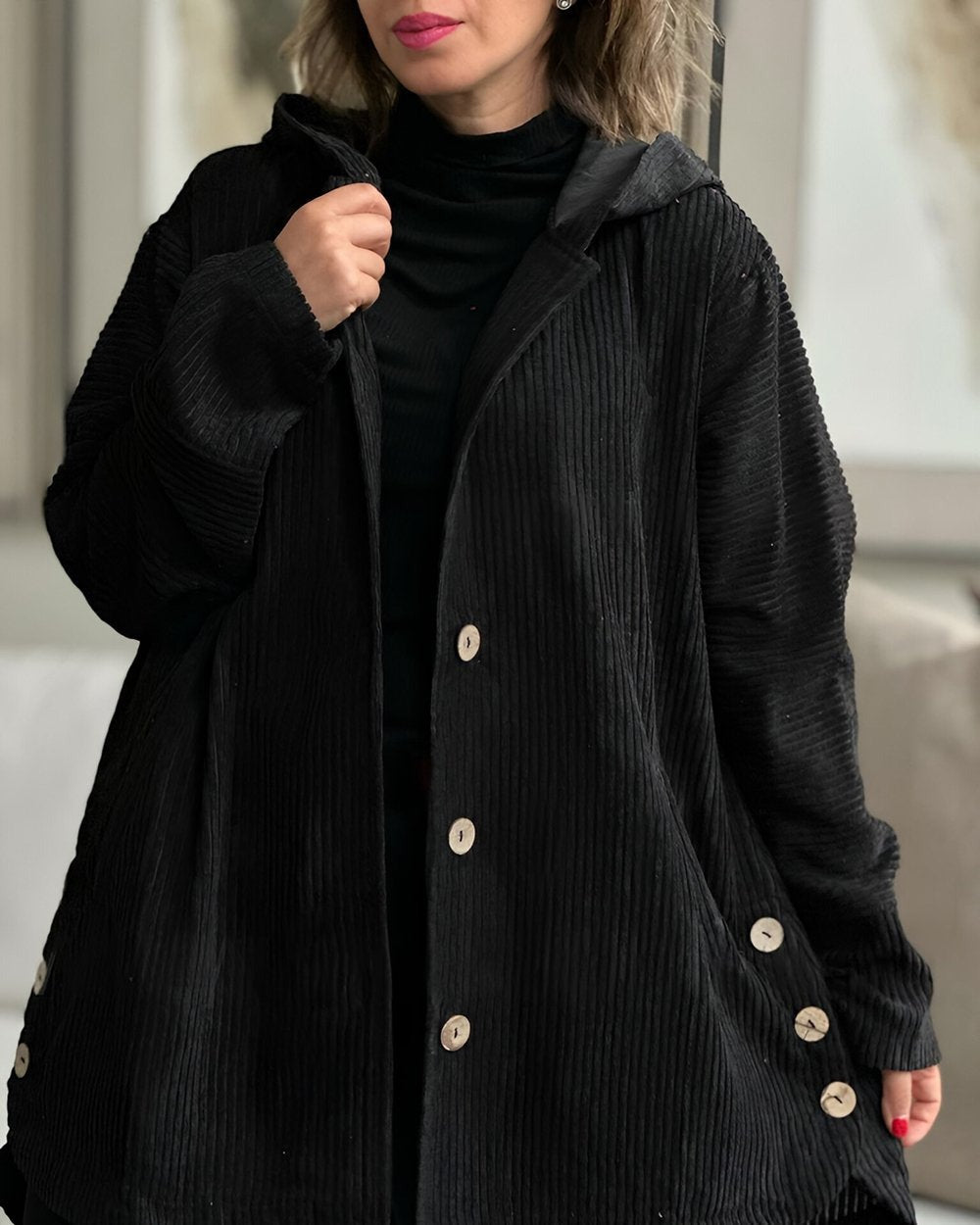 Lydia™ - Cozy Corduroy Hooded Jacket