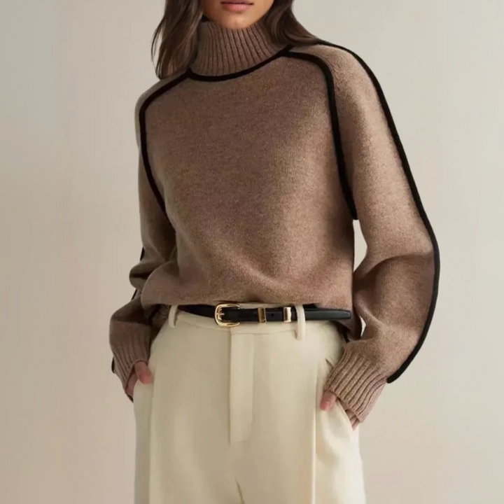 Evie™ – Pull à col montant élégant pour une sophistication intemporelle
