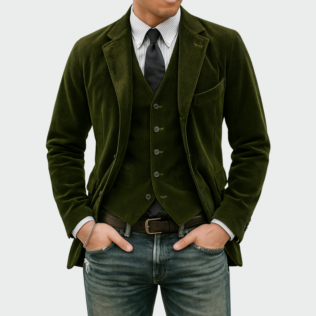 Tommy™ | 2-Piece Set: Blazer and Velvet Waistcoat