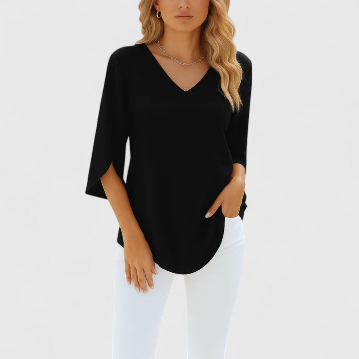 Victoria | Elegant V-Neck Blouse