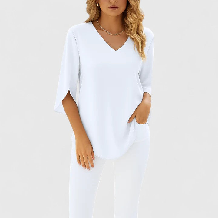 Victoria | Elegant V-Neck Blouse