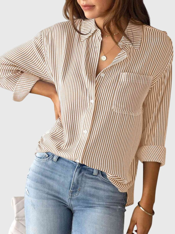 Victoria | Collared Shirt with Neck Detail