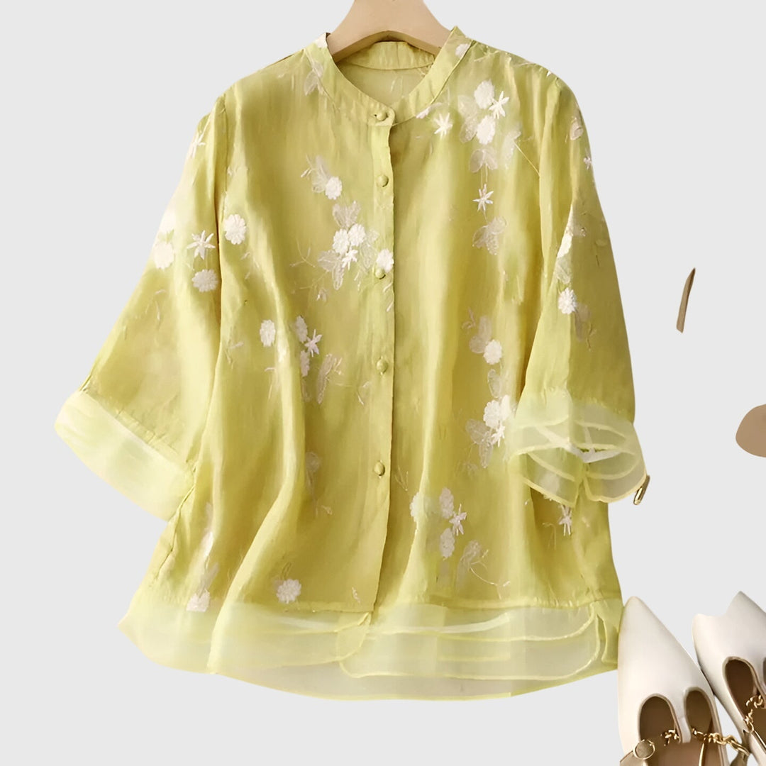 Victoria | Chic Floral Embroidered Top