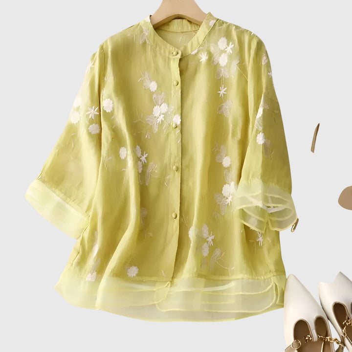 Victoria | Chic Floral Embroidered Top