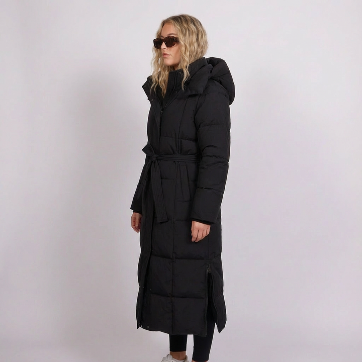 Hannah | Long Belted Puffer Coat