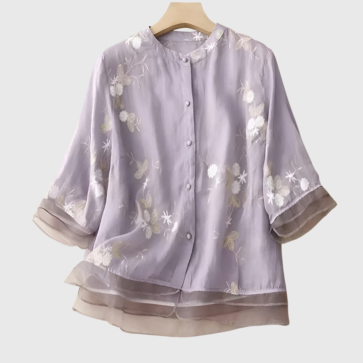 Victoria | Chic Floral Embroidered Top