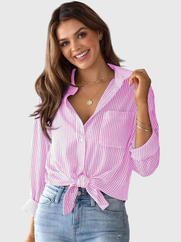 Victoria | Collared Shirt with Neck Detail