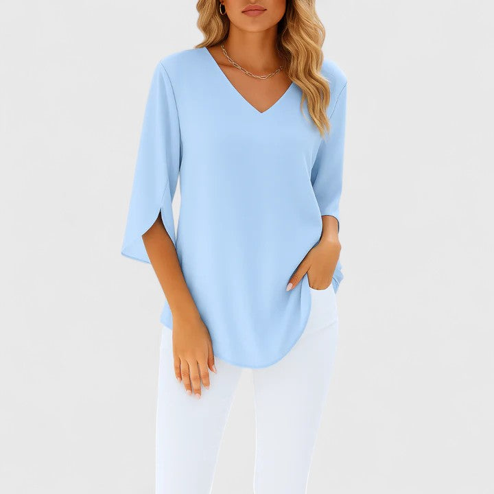 Victoria | Elegant V-Neck Blouse