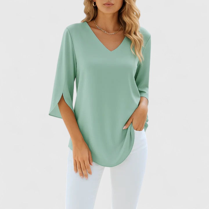 Victoria | Elegant V-Neck Blouse