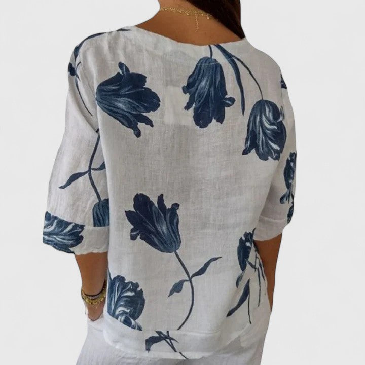 Victoria | Chic Floral Pattern Blouse