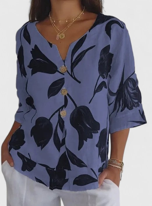 Victoria | Chic Floral Pattern Blouse