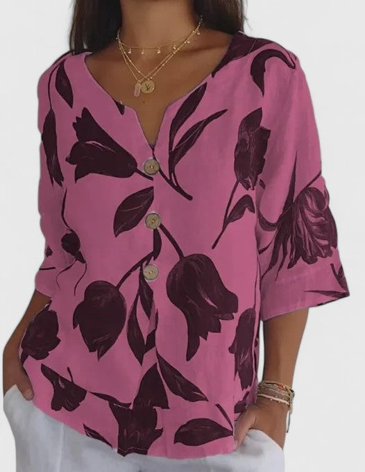Victoria | Chic Floral Pattern Blouse