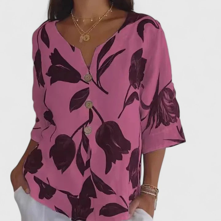 Victoria | Chic Floral Pattern Blouse