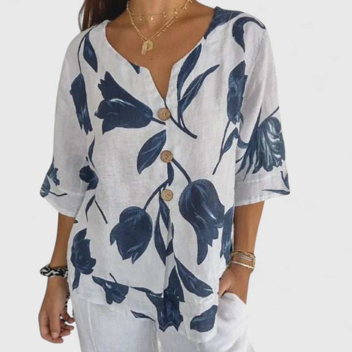 Victoria | Chic Floral Pattern Blouse