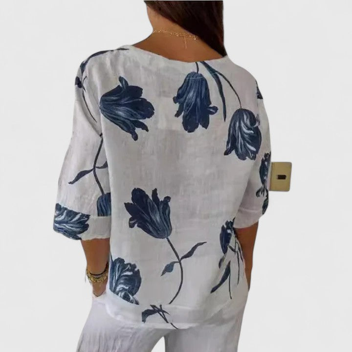 Victoria | Chic Floral Pattern Blouse