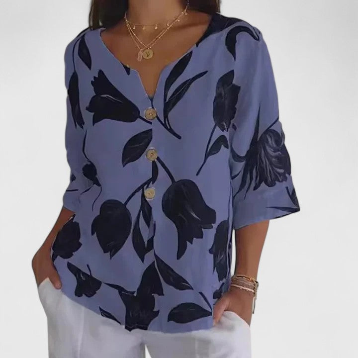 Victoria | Chic Floral Pattern Blouse