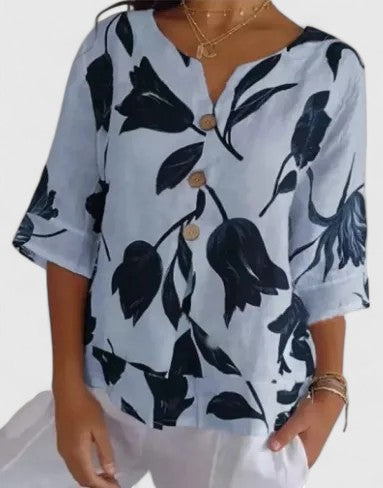 Victoria | Chic Floral Pattern Blouse