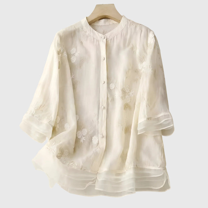 Victoria | Chic Floral Embroidered Top