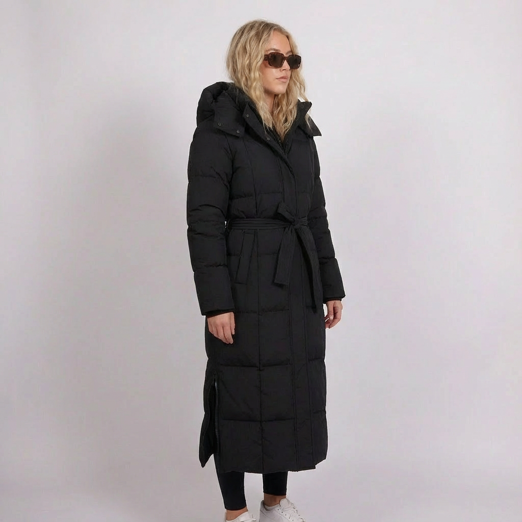 Hannah | Long Belted Puffer Coat