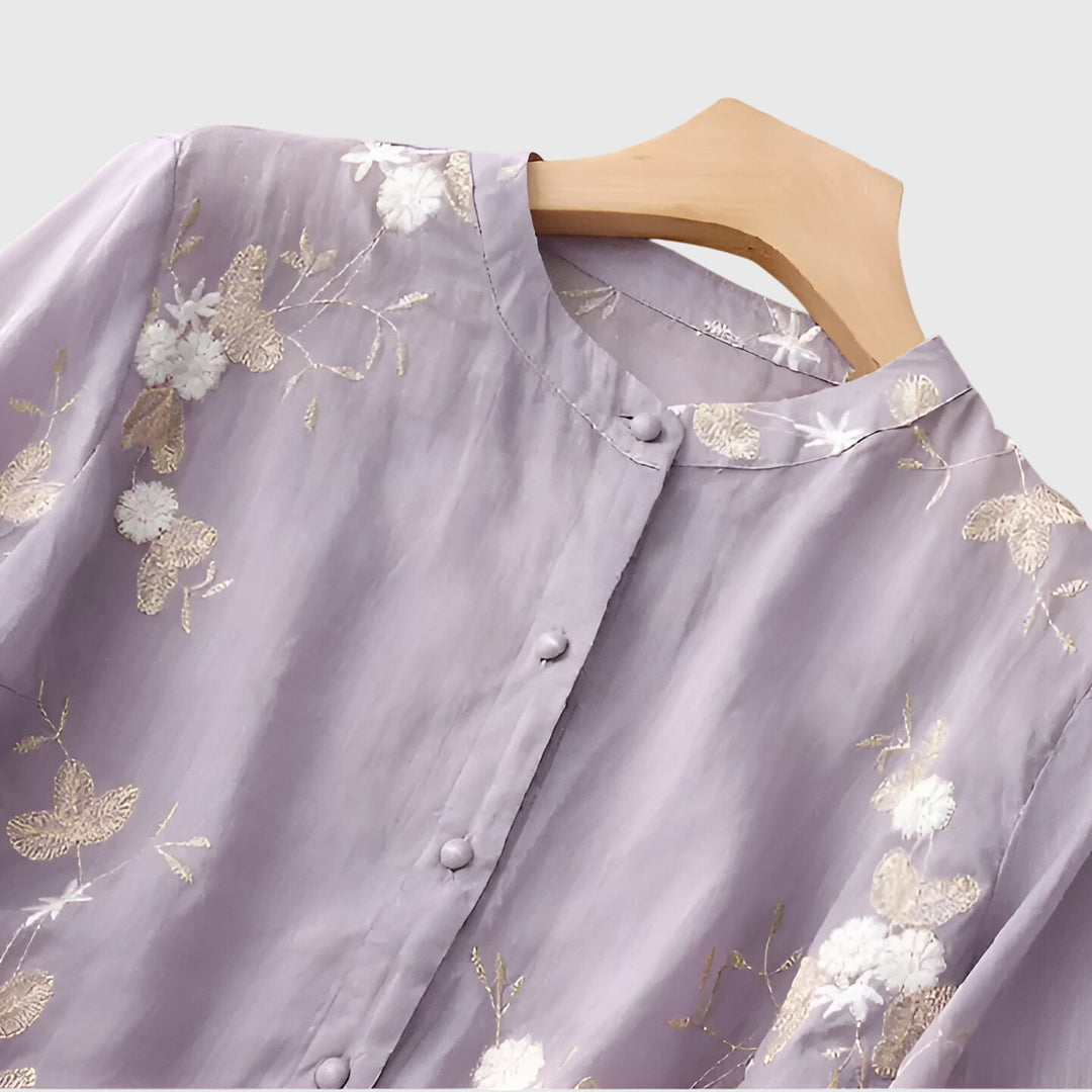 Victoria | Chic Floral Embroidered Top