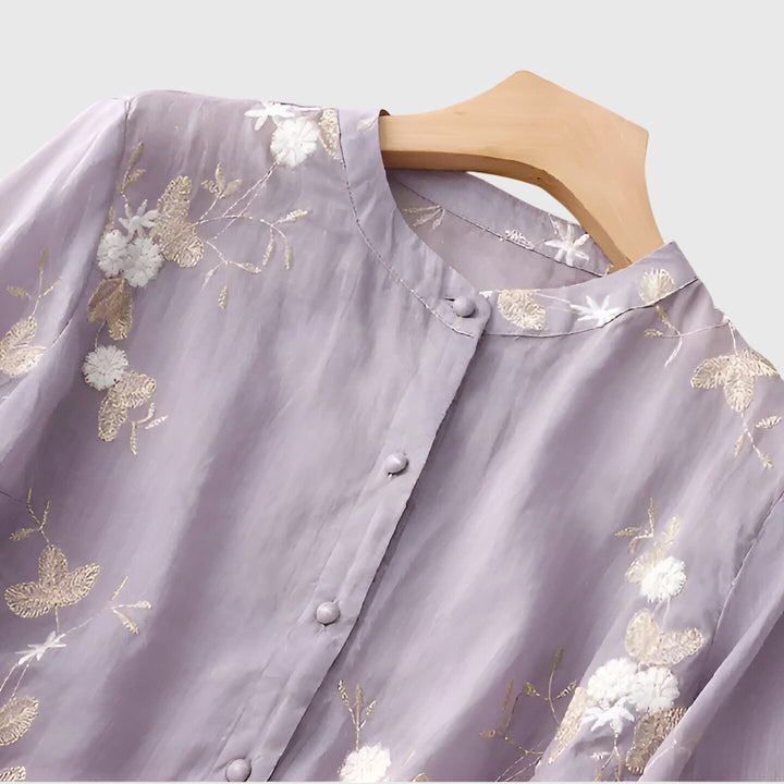 Victoria | Chic Floral Embroidered Top