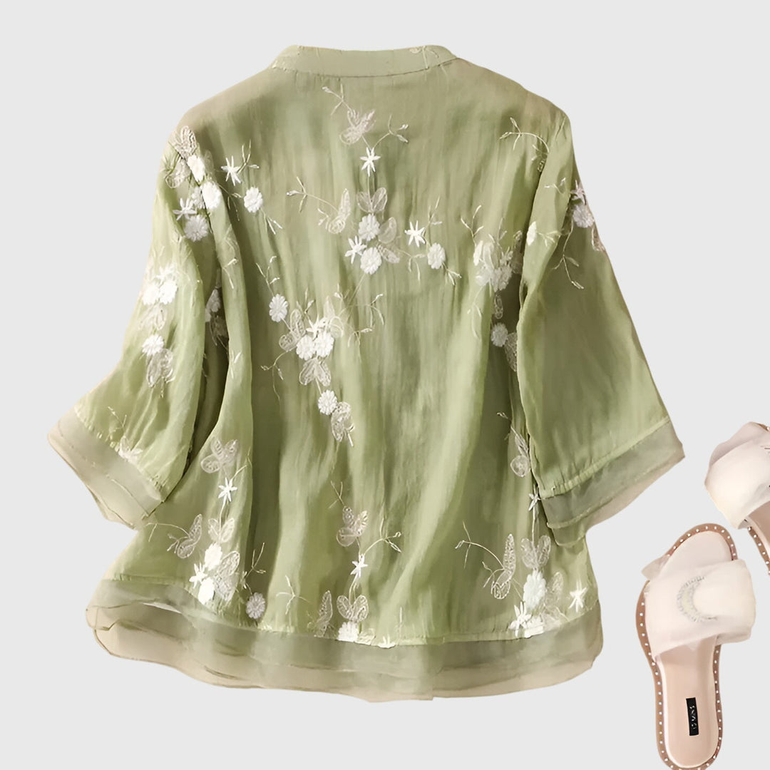 Victoria | Chic Floral Embroidered Top