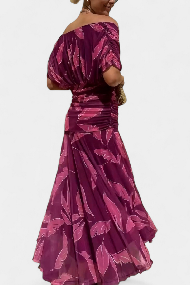 Elowen - Long floral dress with V-neck
