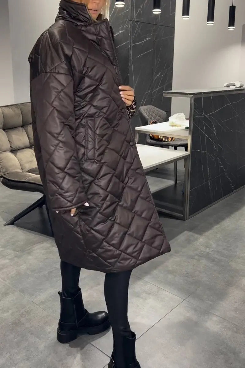 CIDEEMA | Reversible Quilted Coat with Leopard Print Lining