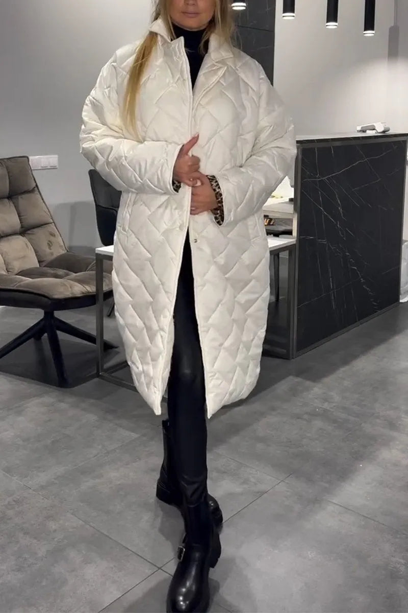 CIDEEMA | Reversible Quilted Coat with Leopard Print Lining