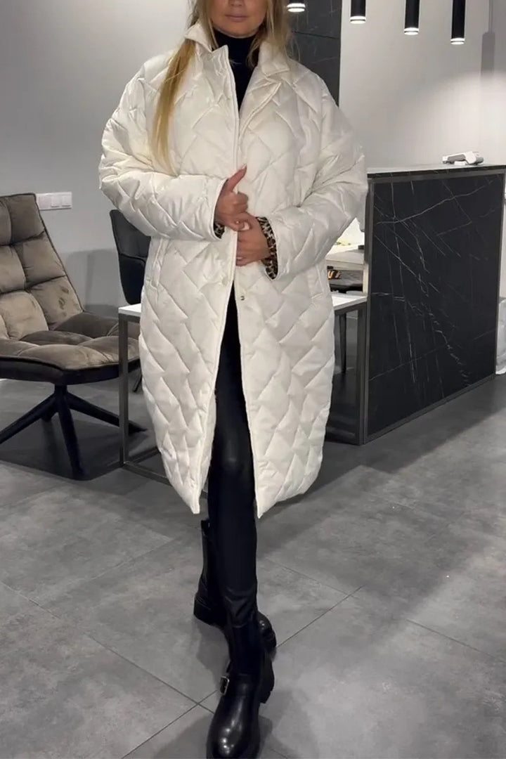 CIDEEMA | Reversible Quilted Coat with Leopard Print Lining