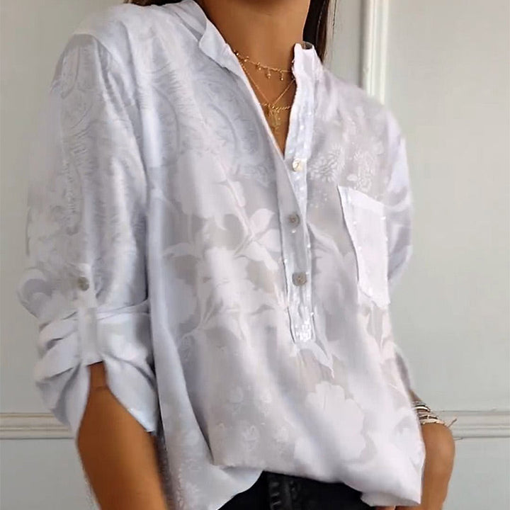 Brianne | Casual Print Button Blouse